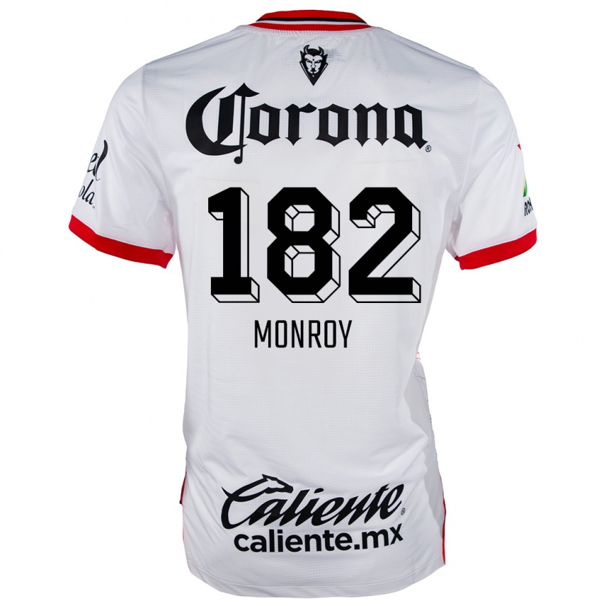 Niño Camiseta Brayan Monroy #182 Blanco Rojo 2ª Equipación 2024/25 La Camisa