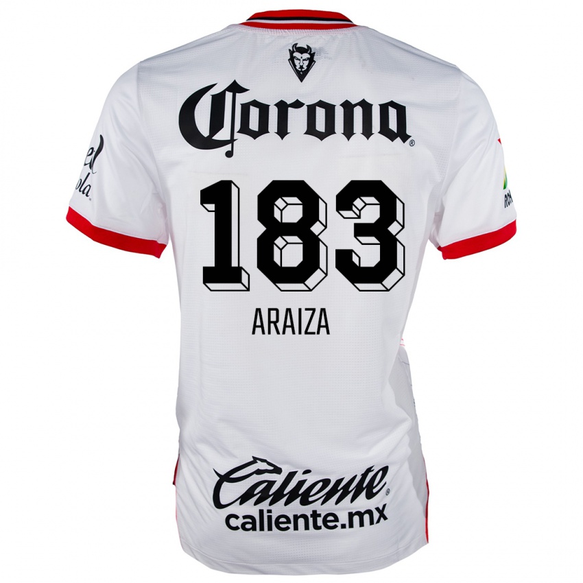 Niño Camiseta Daniel Araiza #183 Blanco Rojo 2ª Equipación 2024/25 La Camisa