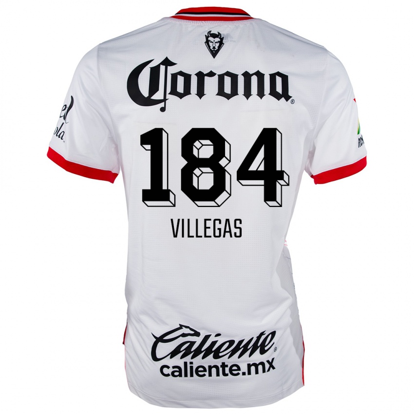 Niño Camiseta Abraham Villegas #184 Blanco Rojo 2ª Equipación 2024/25 La Camisa