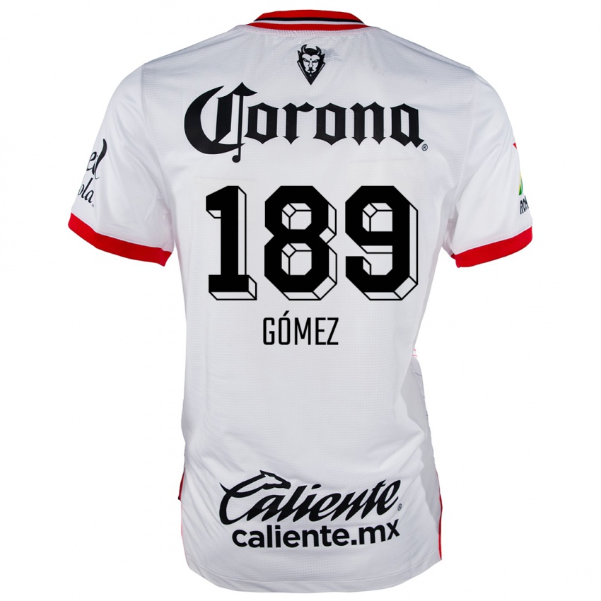 Niño Camiseta Enrique Gómez #189 Blanco Rojo 2ª Equipación 2024/25 La Camisa