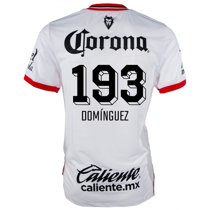 Niño Camiseta Iker Domínguez #193 Blanco Rojo 2ª Equipación 2024/25 La Camisa