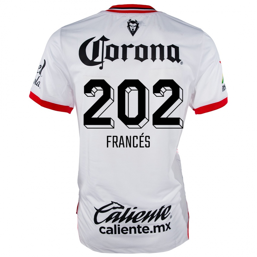 Niño Camiseta Lenin Francés #202 Blanco Rojo 2ª Equipación 2024/25 La Camisa