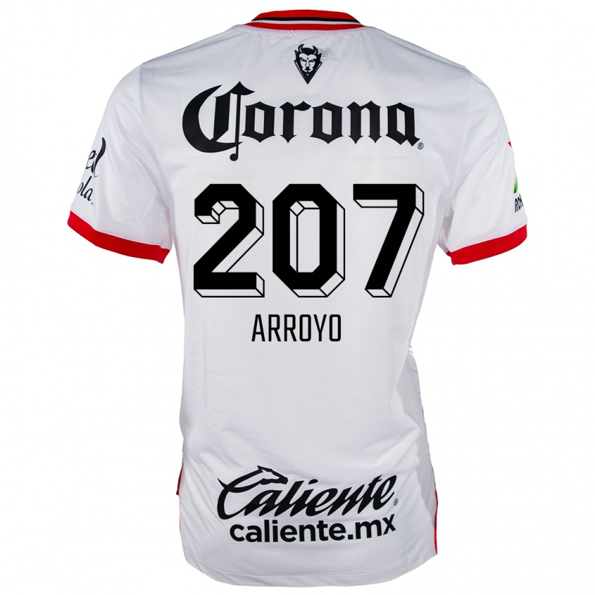 Niño Camiseta José Arroyo #207 Blanco Rojo 2ª Equipación 2024/25 La Camisa