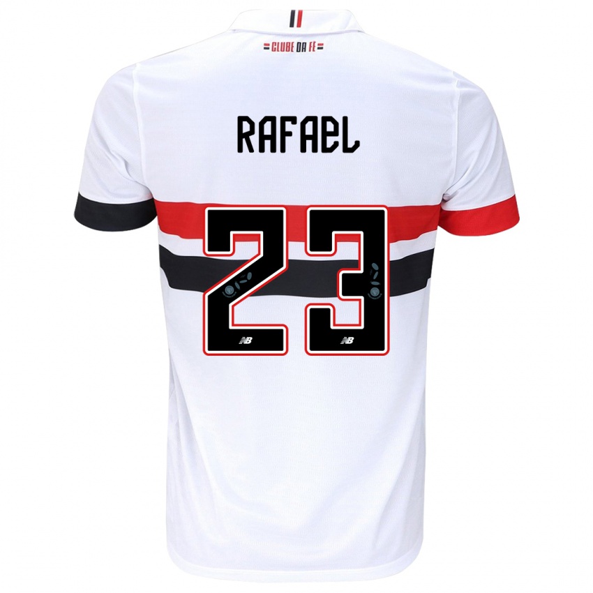 Hombre Camiseta Rafael #23 Blanco Rojo Negro 1ª Equipación 2024/25 La Camisa