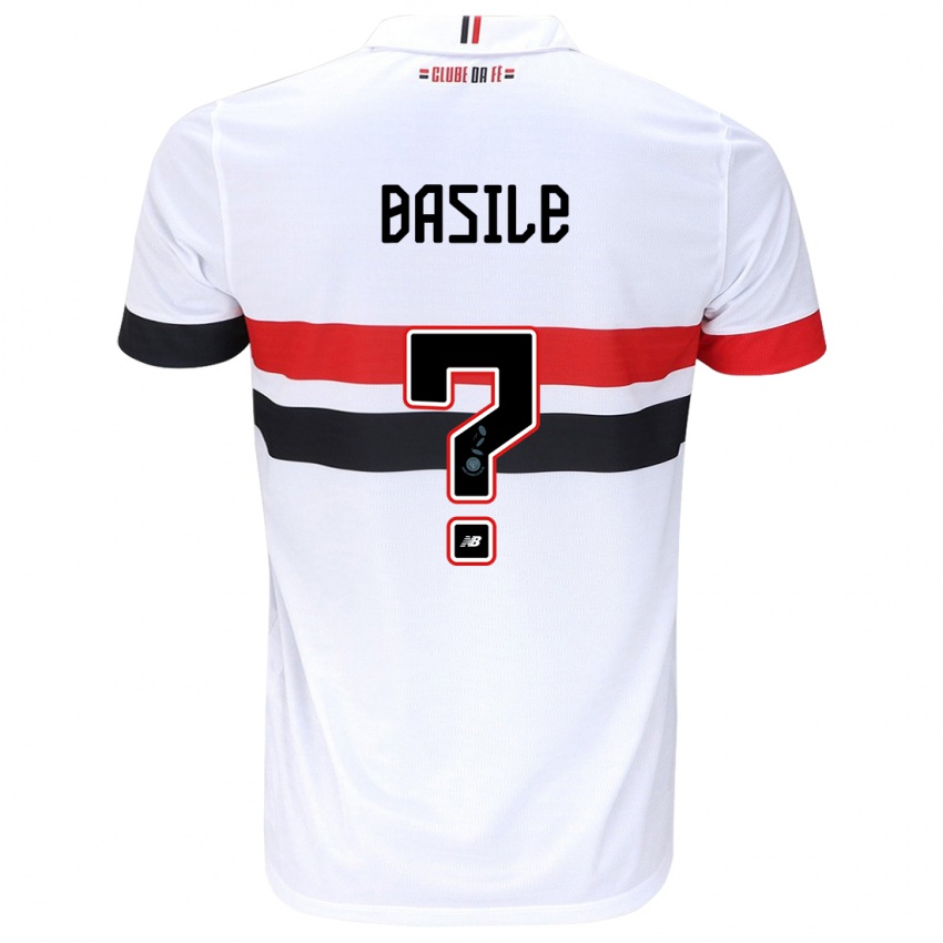 Hombre Camiseta Basile #0 Blanco Rojo Negro 1ª Equipación 2024/25 La Camisa