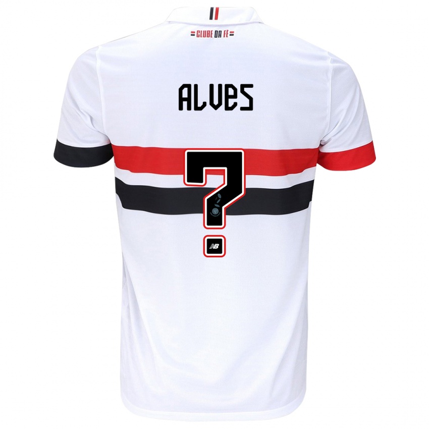 Hombre Camiseta Matheus Alves #0 Blanco Rojo Negro 1ª Equipación 2024/25 La Camisa