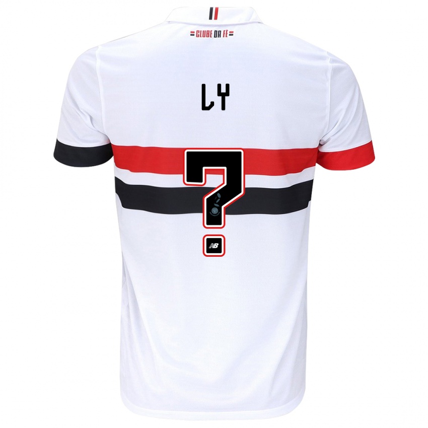 Hombre Camiseta Iba Ly #0 Blanco Rojo Negro 1ª Equipación 2024/25 La Camisa