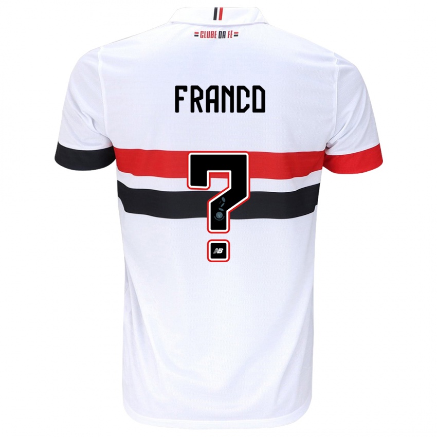 Hombre Camiseta Franco #0 Blanco Rojo Negro 1ª Equipación 2024/25 La Camisa