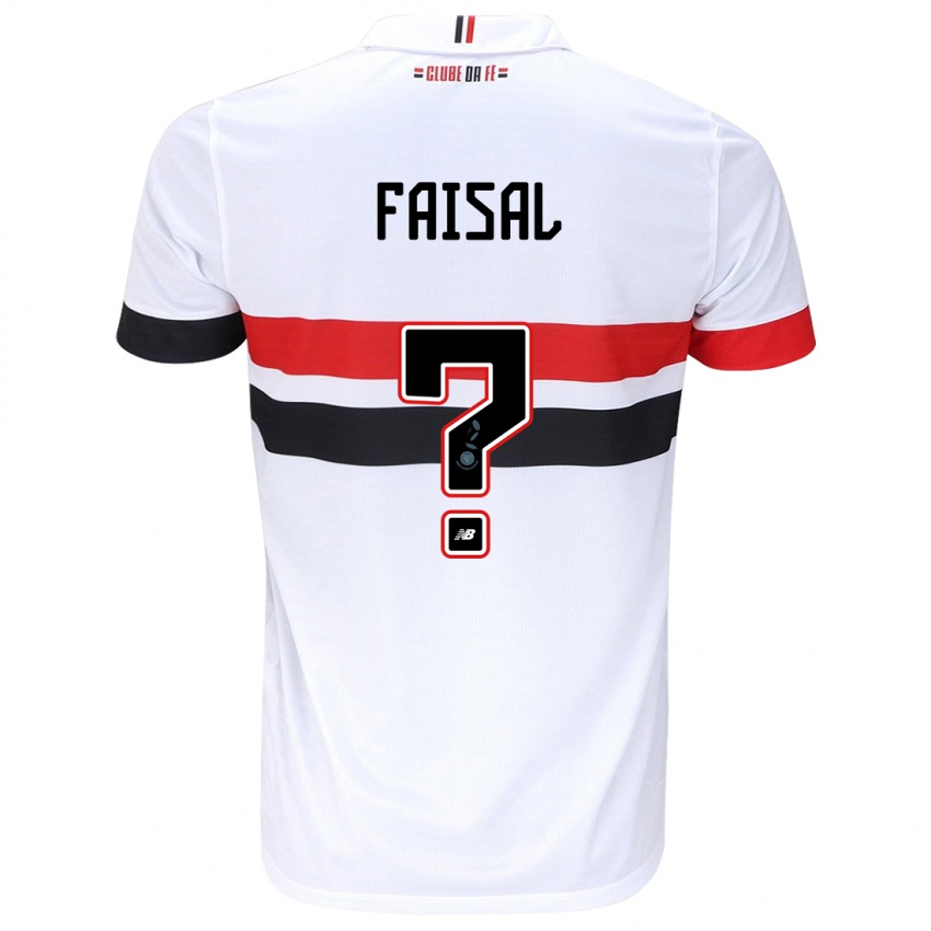 Hombre Camiseta King Faisal #0 Blanco Rojo Negro 1ª Equipación 2024/25 La Camisa