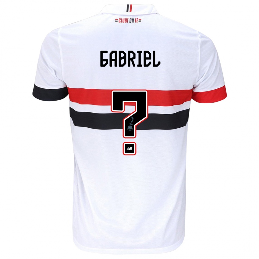 Hombre Camiseta Gabriel Bruno #0 Blanco Rojo Negro 1ª Equipación 2024/25 La Camisa