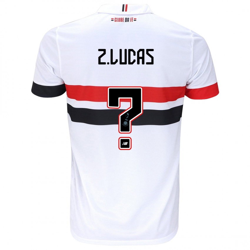 Hombre Camiseta Zé Lucas #0 Blanco Rojo Negro 1ª Equipación 2024/25 La Camisa