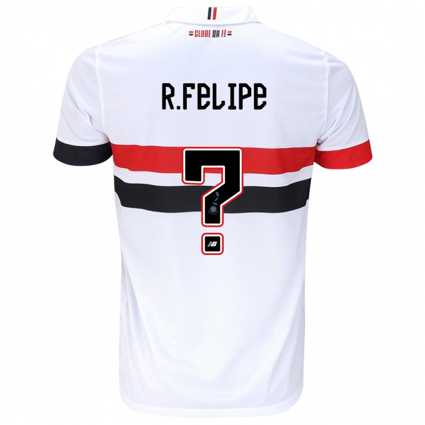 Hombre Camiseta Ryan Felipe #0 Blanco Rojo Negro 1ª Equipación 2024/25 La Camisa