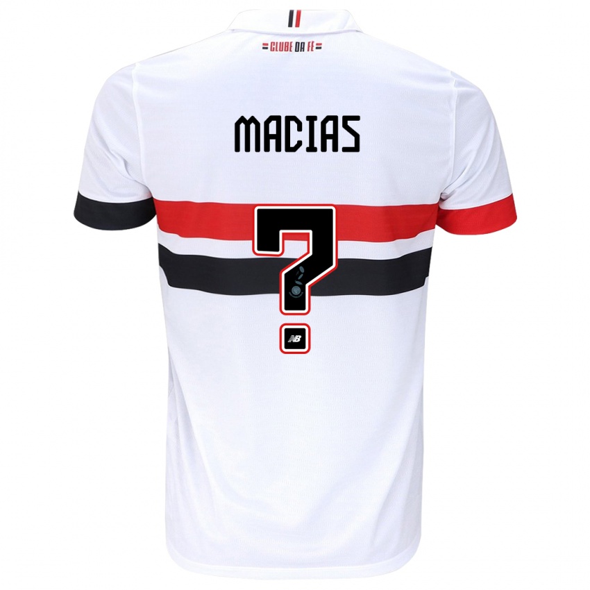 Hombre Camiseta Juan Macías #0 Blanco Rojo Negro 1ª Equipación 2024/25 La Camisa