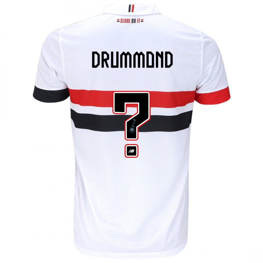 Hombre Camiseta Lucca Drummond #0 Blanco Rojo Negro 1ª Equipación 2024/25 La Camisa