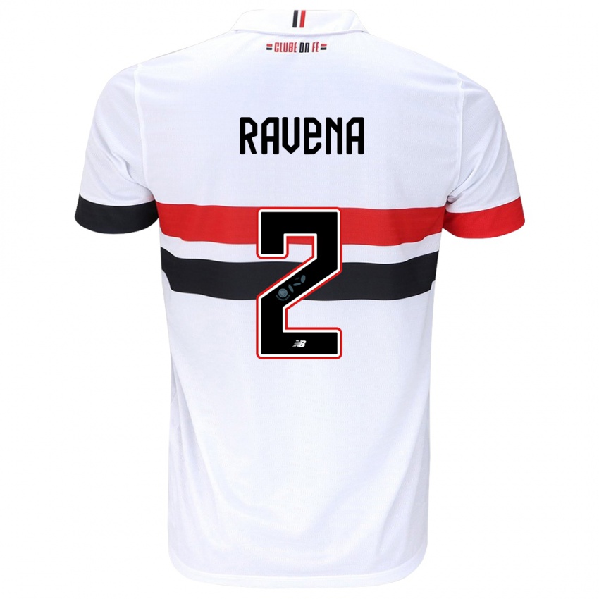 Hombre Camiseta Ravena #2 Blanco Rojo Negro 1ª Equipación 2024/25 La Camisa