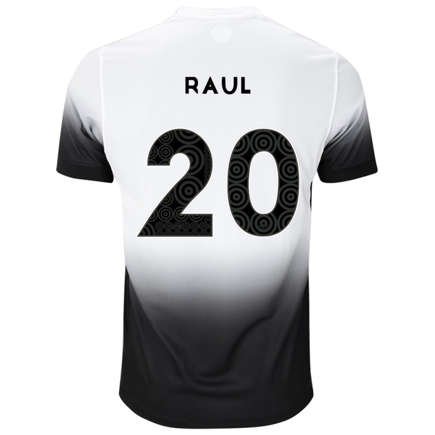 Hombre Camiseta Pedro Raul #20 Blanco Negro 1ª Equipación 2024/25 La Camisa