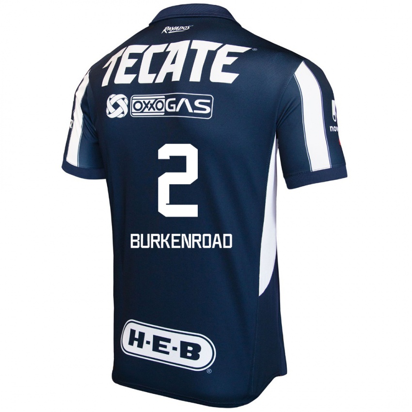 Hombre Camiseta Christina Burkenroad #2 Azul Rojo Blanco 1ª Equipación 2024/25 La Camisa