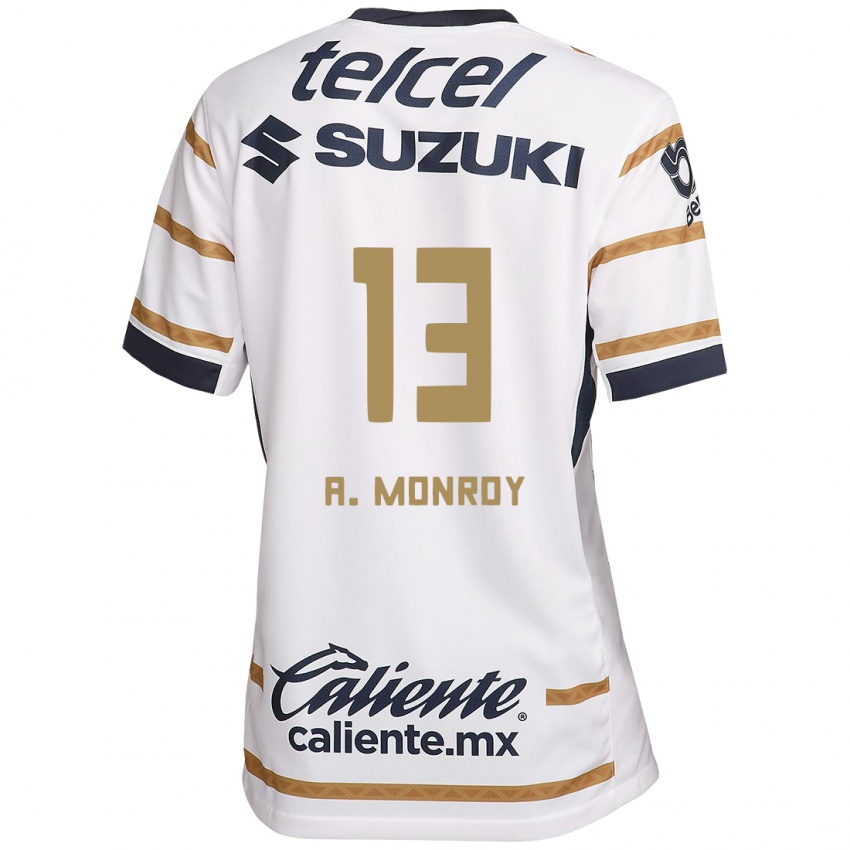 Hombre Camiseta Pablo Monroy #13 Obsidiana Blanca 1ª Equipación 2024/25 La Camisa