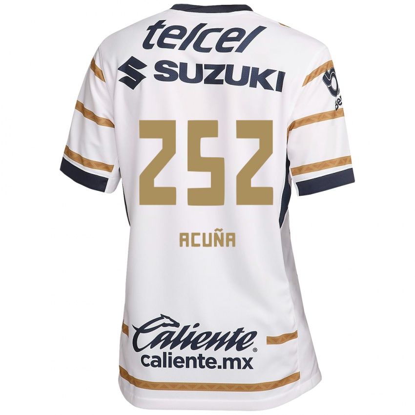 Hombre Camiseta José Acuña #252 Obsidiana Blanca 1ª Equipación 2024/25 La Camisa