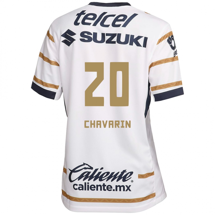 Hombre Camiseta Aerial Chavarin #20 Obsidiana Blanca 1ª Equipación 2024/25 La Camisa