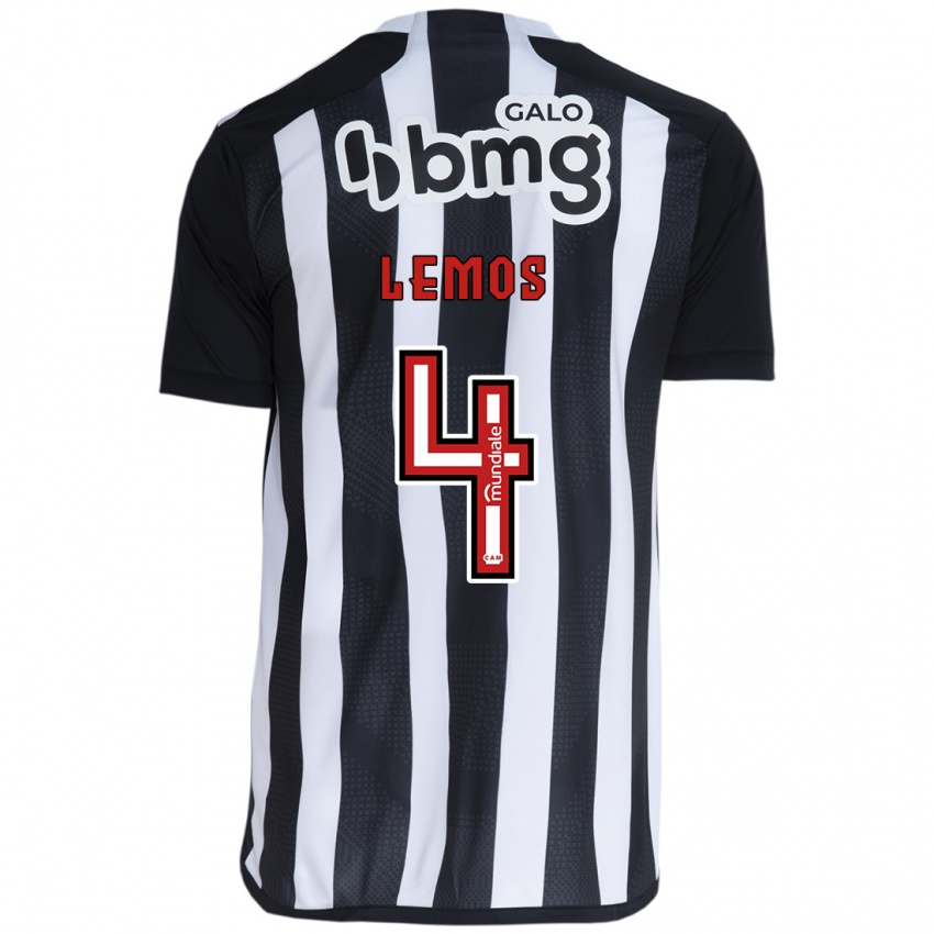 Hombre Camiseta Mauricio Lemos #4 Blanco Negro 1ª Equipación 2024/25 La Camisa