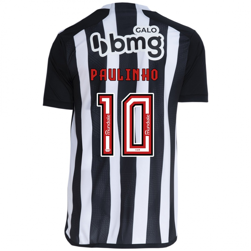 Hombre Camiseta Paulinho #10 Blanco Negro 1ª Equipación 2024/25 La Camisa