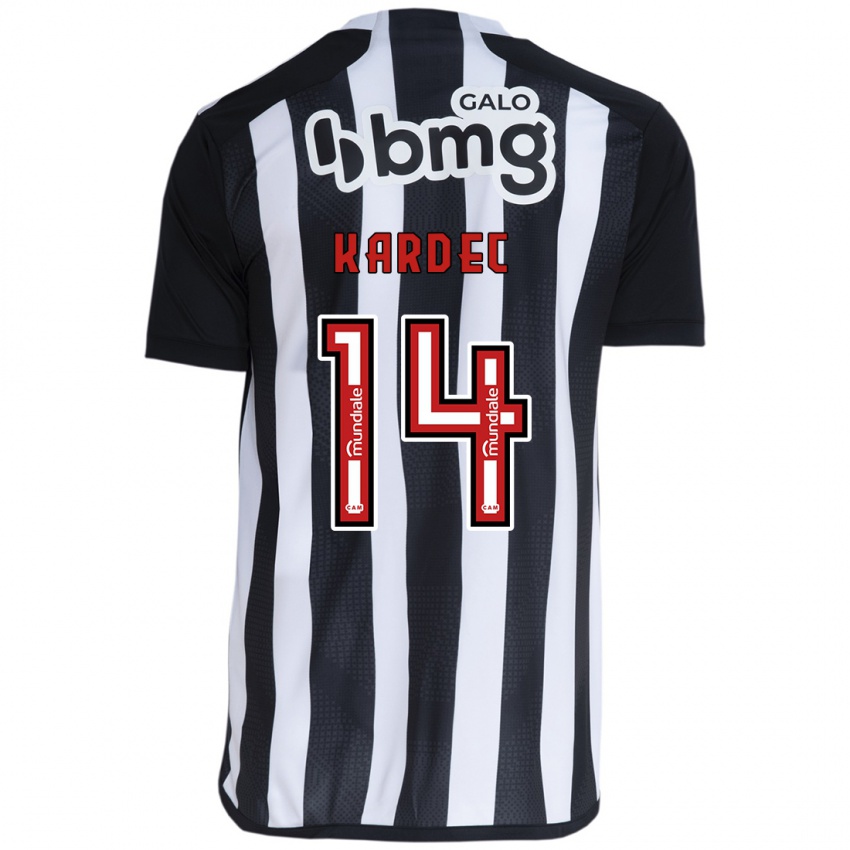 Hombre Camiseta Alan Kardec #14 Blanco Negro 1ª Equipación 2024/25 La Camisa