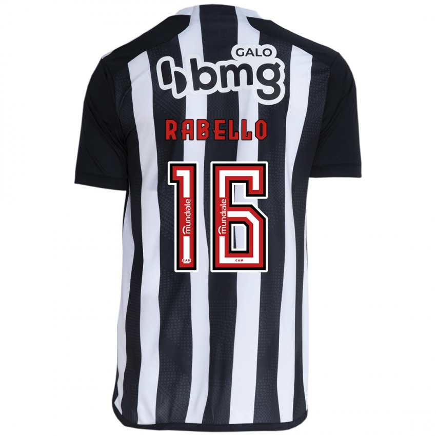 Hombre Camiseta Igor Rabello #16 Blanco Negro 1ª Equipación 2024/25 La Camisa