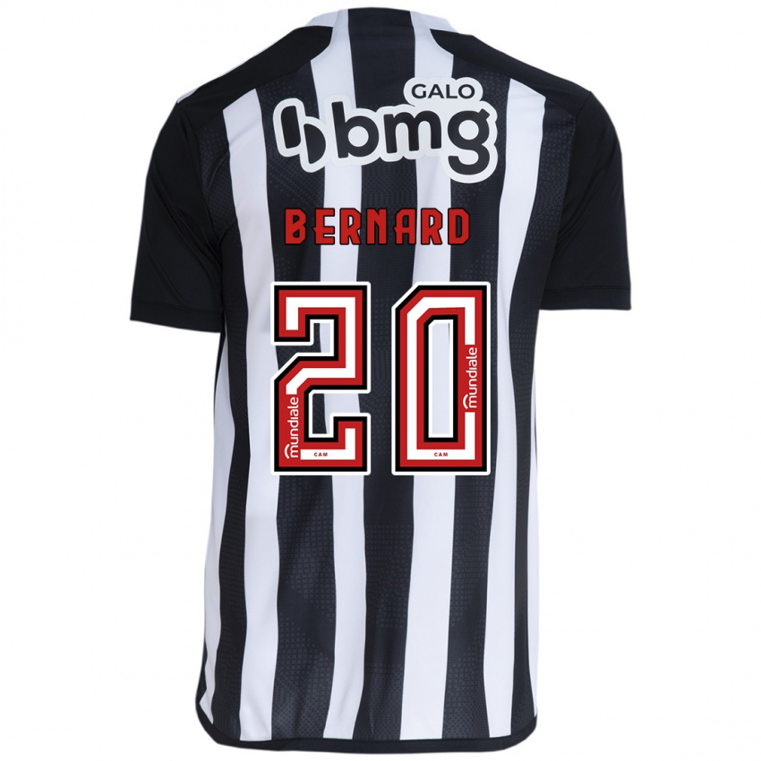 Hombre Camiseta Bernard #20 Blanco Negro 1ª Equipación 2024/25 La Camisa