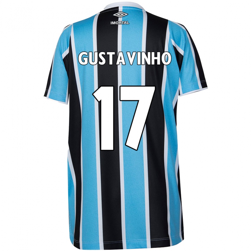 Hombre Camiseta Gustavinho #17 Azul Negro Blanco 1ª Equipación 2024/25 La Camisa