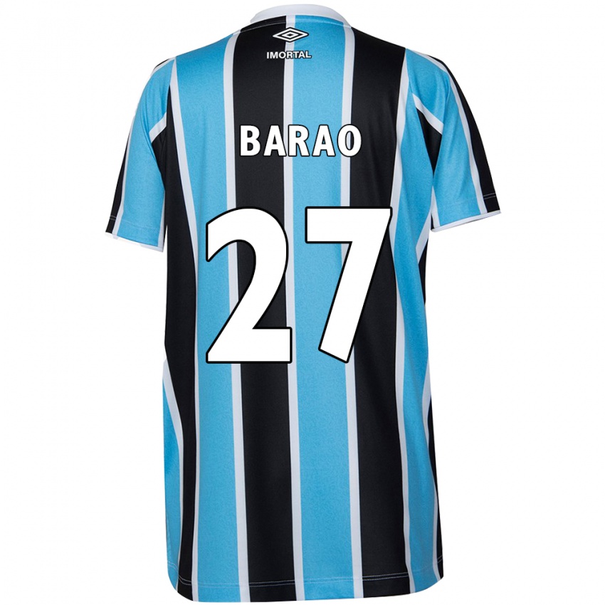 Hombre Camiseta Dani Barão #27 Azul Negro Blanco 1ª Equipación 2024/25 La Camisa