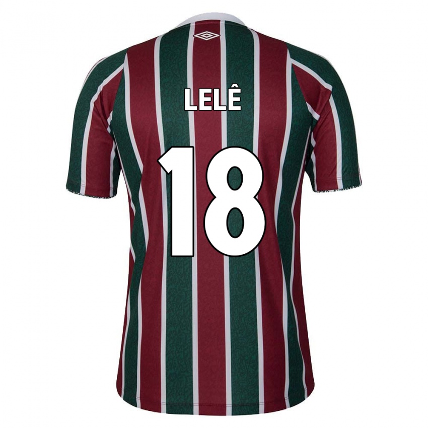 Hombre Camiseta Lelê #18 Verde Granate Blanco 1ª Equipación 2024/25 La Camisa