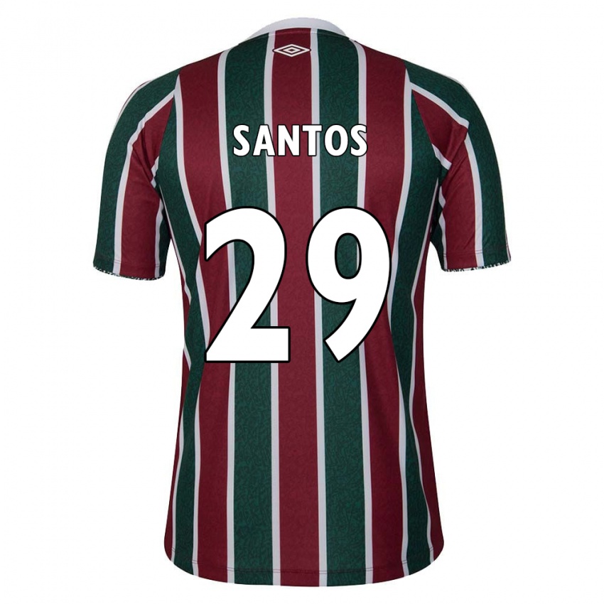 Hombre Camiseta Thiago Santos #29 Verde Granate Blanco 1ª Equipación 2024/25 La Camisa