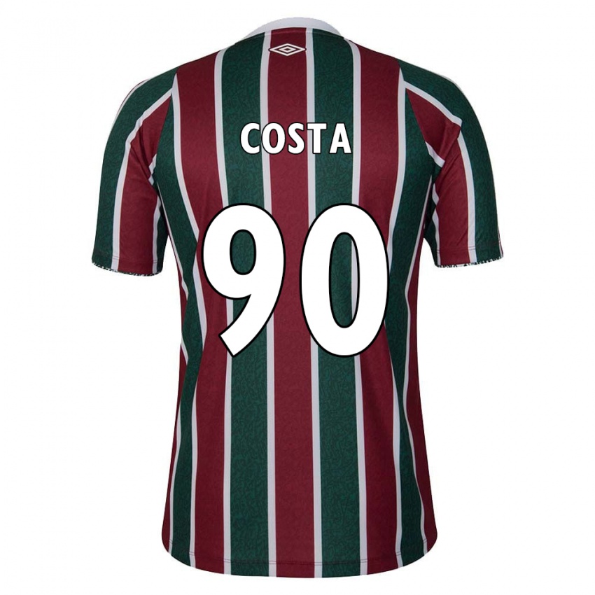 Hombre Camiseta Douglas Costa #90 Verde Granate Blanco 1ª Equipación 2024/25 La Camisa