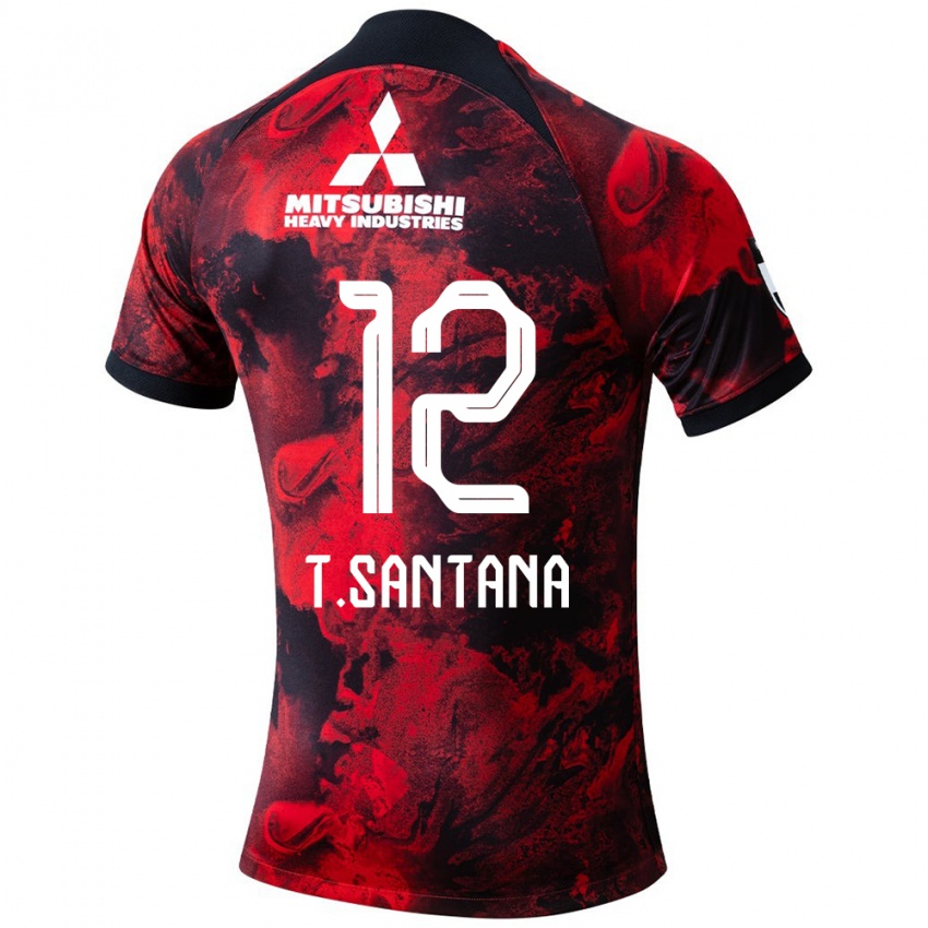 Hombre Camiseta Thiago #12 Negro Rojo 1ª Equipación 2024/25 La Camisa