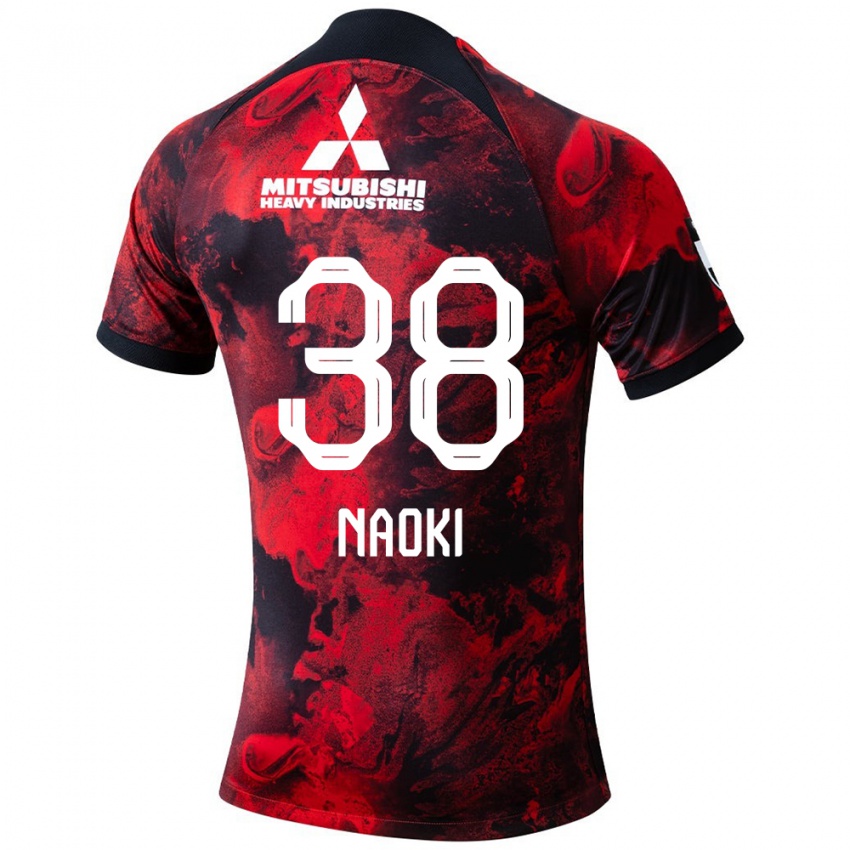 Hombre Camiseta Naoki Maeda #38 Negro Rojo 1ª Equipación 2024/25 La Camisa