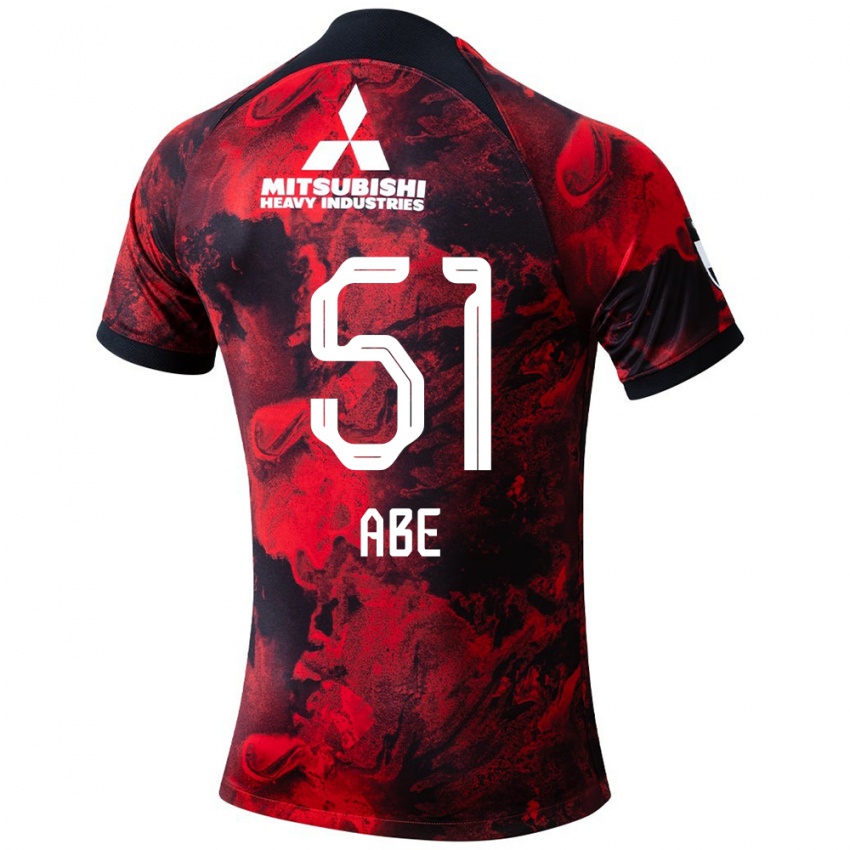 Hombre Camiseta Shintaro Abe #51 Negro Rojo 1ª Equipación 2024/25 La Camisa