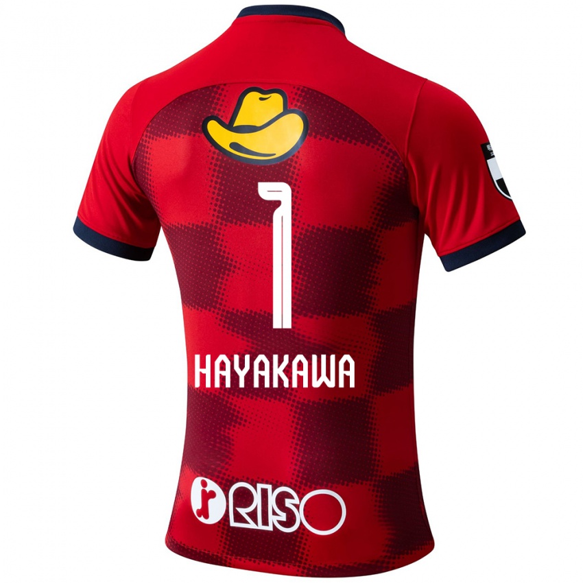 Hombre Camiseta Tomoki Hayakawa #1 Rojo Azul Blanco 1ª Equipación 2024/25 La Camisa