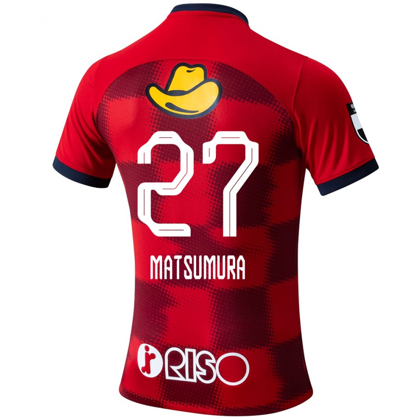 Hombre Camiseta Yuta Matsumura #27 Rojo Azul Blanco 1ª Equipación 2024/25 La Camisa