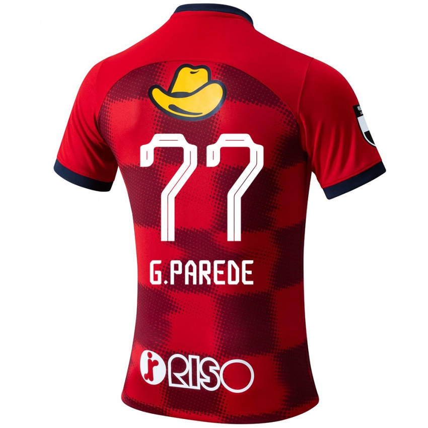 Hombre Camiseta Guilherme Parede #77 Rojo Azul Blanco 1ª Equipación 2024/25 La Camisa