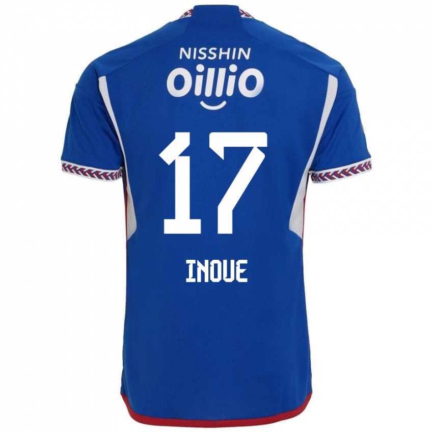 Hombre Camiseta Kenta Inoue #17 Azul Blanco Rojo 1ª Equipación 2024/25 La Camisa