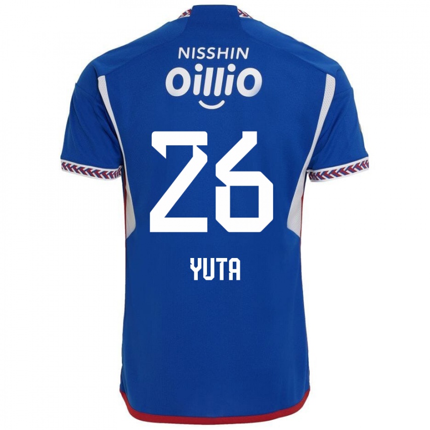 Hombre Camiseta Yuta Koike #26 Azul Blanco Rojo 1ª Equipación 2024/25 La Camisa