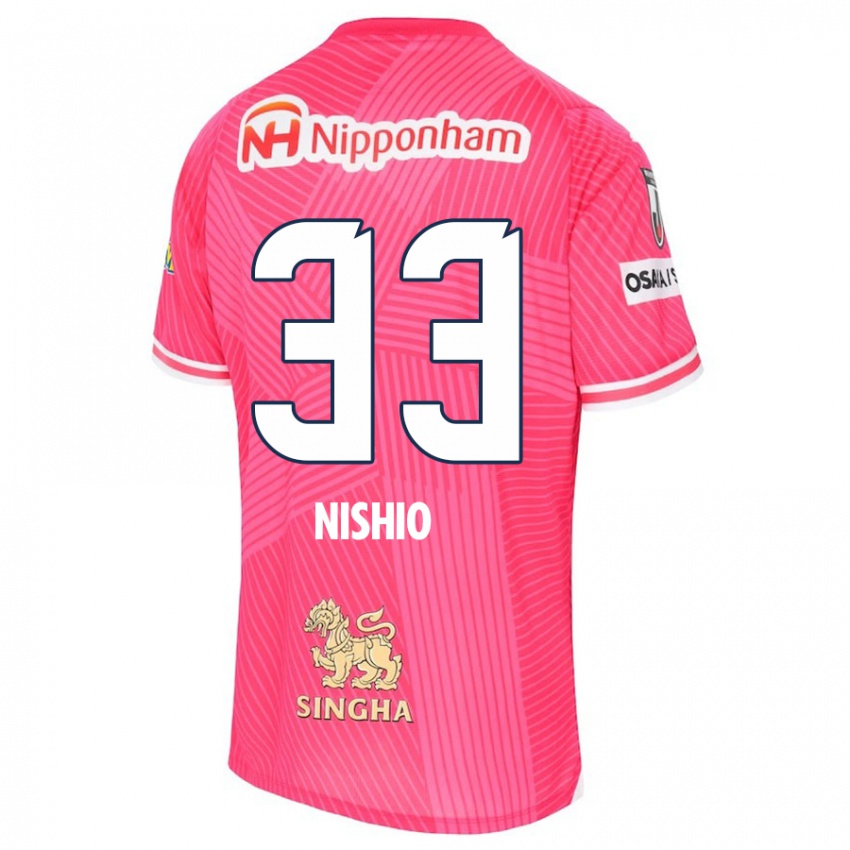 Hombre Camiseta Ryuya Nishio #33 Rosa Blanco 1ª Equipación 2024/25 La Camisa