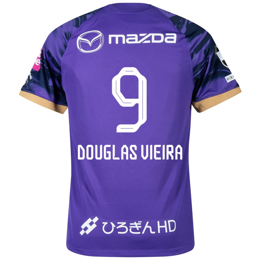 Hombre Camiseta Douglas Vieira #9 Púrpura Blanco 1ª Equipación 2024/25 La Camisa