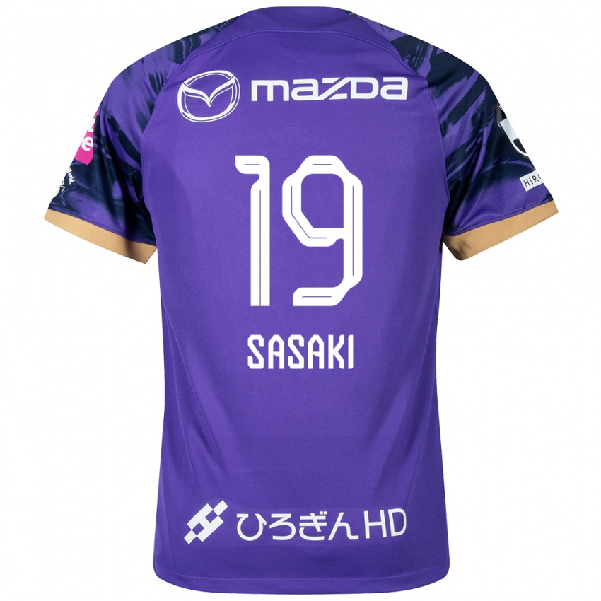 Hombre Camiseta Sho Sasaki #19 Púrpura Blanco 1ª Equipación 2024/25 La Camisa