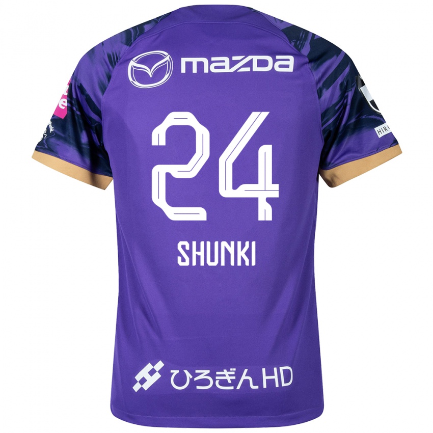 Hombre Camiseta Shunki Higashi #24 Púrpura Blanco 1ª Equipación 2024/25 La Camisa