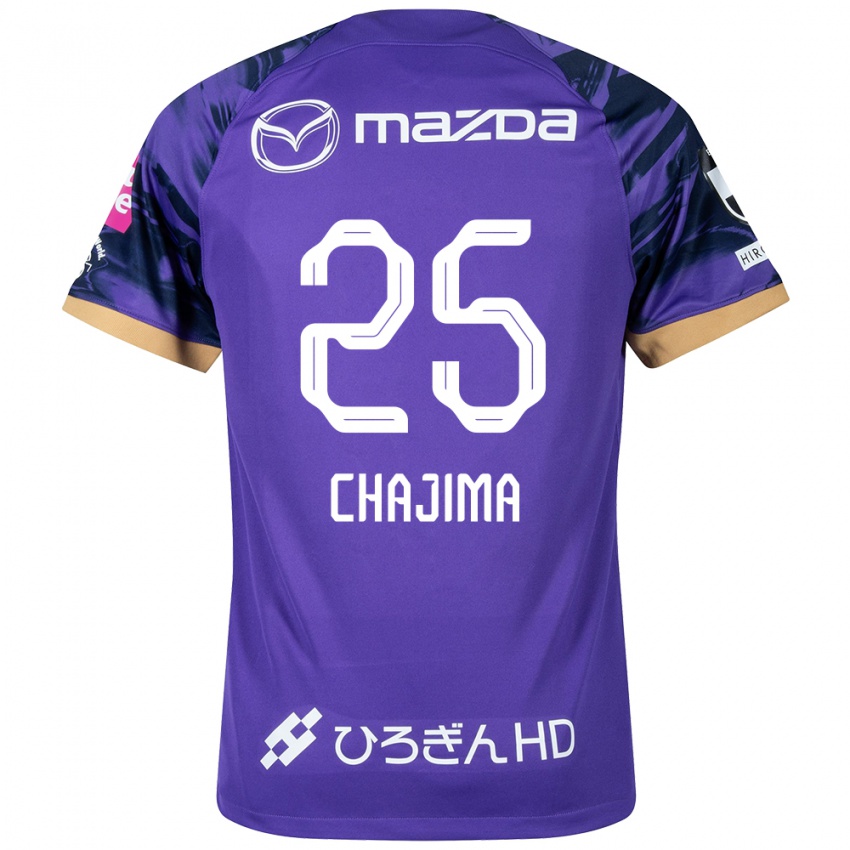 Hombre Camiseta Yusuke Chajima #25 Púrpura Blanco 1ª Equipación 2024/25 La Camisa