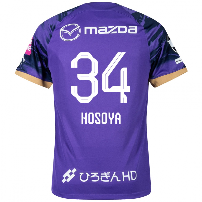 Hombre Camiseta Kohei Hosoya #34 Púrpura Blanco 1ª Equipación 2024/25 La Camisa