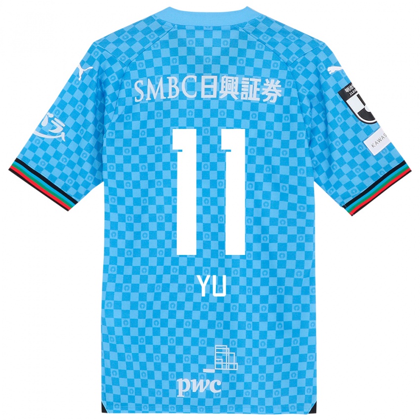 Hombre Camiseta Yu Kobayashi #11 Azul Celeste 1ª Equipación 2024/25 La Camisa