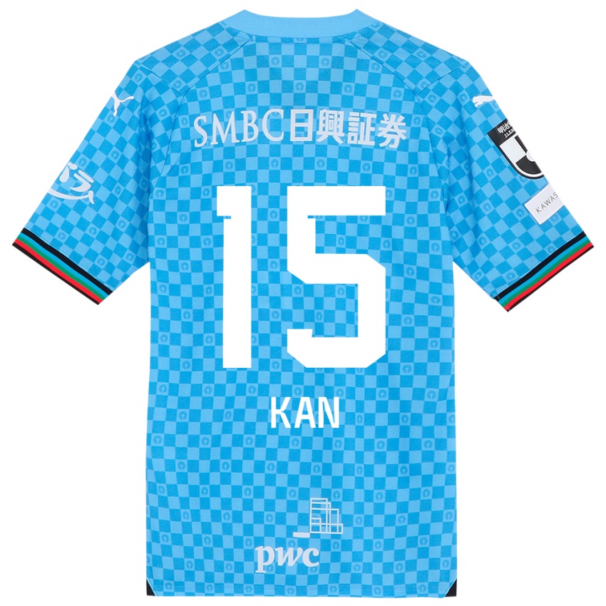 Hombre Camiseta Noriharu Kan #15 Azul Celeste 1ª Equipación 2024/25 La Camisa